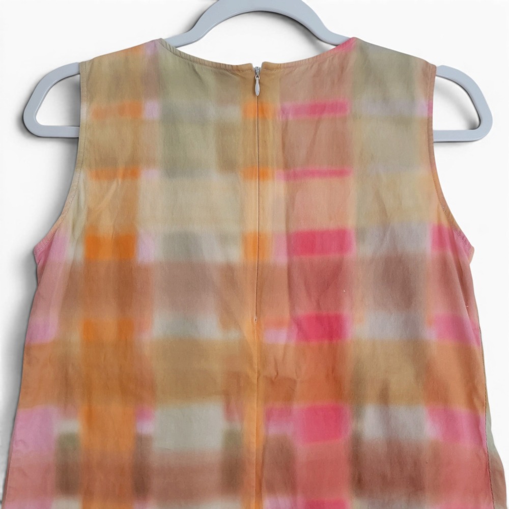 Piazza Sempione Cotton Stretch Sleeveless Shift Dress Watercolor US 4 w/ Pockets - Picture 8 of 9